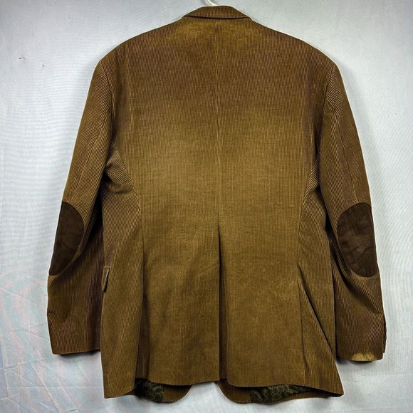 Ralph Lauren Corduroy Blazer Mens 48L Sports Coat Brown Elbow Patch Jacket (46L) - Picture 3 of 14